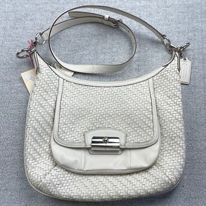 White leather Coach bag, Coach Purse, leather purse, Shoulder bag, Leather bag.